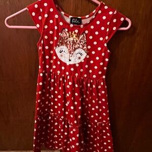 Girls Polka Dot Fox Dress